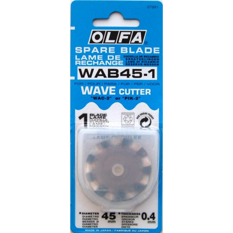 OLFA BLADES ROTARY WAVE CUTTER 45MM 1/PK