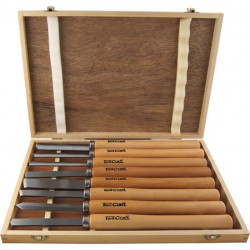 CHISEL SET WOOD TURNING 8 PIECE STD WOODEN CASE