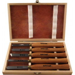 CHISEL SET WOOD TURNING 300MM HSS 5 PIECE WOOD CASE