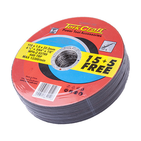 15+ 5 FREE CUTTING DISC STEEL 115 X 1.0 X 22.2MM