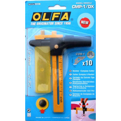 OLFA COMPASS CUTTER WITH RATCHET and 10 SPARE BLADES