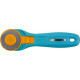 OLFA ROTARY SPLASH CUTTER 45MM BLADE R/L HANDED LIGHT BLUE AQUA