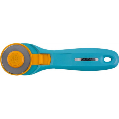 OLFA ROTARY SPLASH CUTTER 45MM BLADE R/L HANDED LIGHT BLUE AQUA