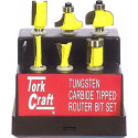 ROUTER BIT SET 6PC PLASTIC BOX 1/4 SHANK