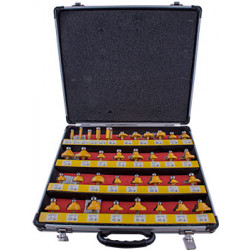 ROUTER BIT SET 35PC ALUMINIUM CASE 1/4 SHANK