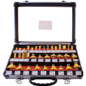 ROUTER BIT SET 35PIECE ALUMINIUM CASE GLASS FRONT 1/4 SHANK