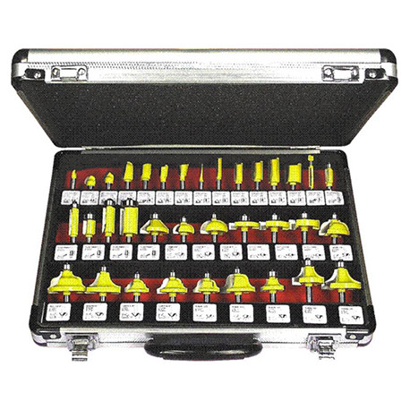 ROUTER BIT SET 35PC ALUMINIUM CASE 1/4 SHANK