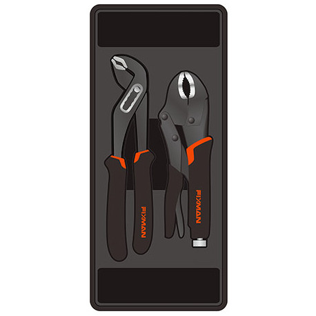 FIXMAN TRAY 2 PIECE PLIER SET GROOVE JOINT PLIERS 10```` AND LOCK GRIP PL