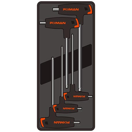 FIXMAN 5-PC L-HANDLE HEX KEYS W-BALL HEAD 3-4-5-6-8MM