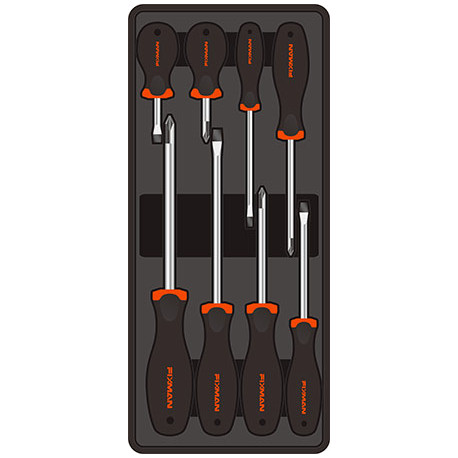 FIXMAN TRAY 8 PIECE SLOTTED AND PHILLIPS SCREWDRIVERS