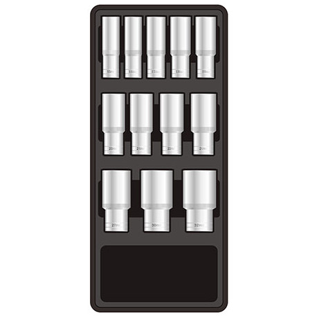 FIXMAN TRAY 12 PIECE 1/2```` DRIVE DEEP SOCKETS