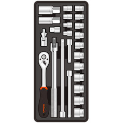 FIXMAN TRAY 24 PIECE 3/8```` DRIVE SOCKETS AND ACCESSORIES