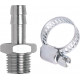 HOSE ADAPTOR 1/4````M X 8MM+HOSE CLA