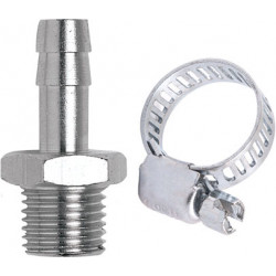 HOSE ADAPTOR 1/4````M X 8MM+HOSE CLA