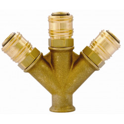 QUICK COUPLER BRASS THREE WAY3-8F