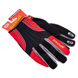 MECHANICS GLOVE 2X LARGE SYNTHETIC LEATHER REINFORCED PALM SPANDEX RED