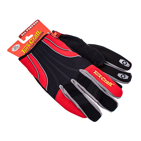 MECHANICS GLOVE 2X LARGE SYNTHETIC LEATHER REINFORCED PALM SPANDEX RED