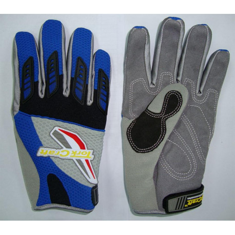 MECHANICS GLOVE LARGE SYNTHETIC LEATHER PALM AIR MESH BACK BLUE