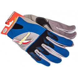 MECHANICS GLOVE 3XL LARGE SYNTHETIC LEATHER PALM AIR MESH BACK BLUE