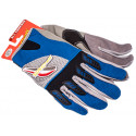 MECHANICS GLOVE 3XL LARGE SYNTHETIC LEATHER PALM AIR MESH BACK BLUE