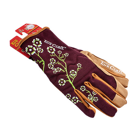 LADIES SLIM FIT GARDEN GLOVES MAROON X-SMALL