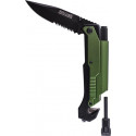 KNIFE SURVIVAL GREEN WITH LED LIGHT and FIRE STARTER IN DOUBLE BLISTER