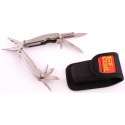 MULTITOOL SILVER MINI WITH LED LIGHT WITH NYLON POUCH IN BLISTER