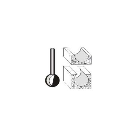 PLUNGE CUTTING BALL 3/4````(19MM) X 3/4````(19MM) 1/4````SHANK