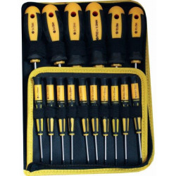 SCREW DRIVER SET 16 PC IN CANVAS BAG STANDARD and PRECISION SIZES INCL