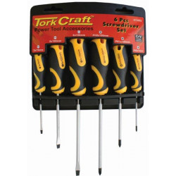 SCREW DRIVER SET 6 PCE WITH WALL MOUNTABLE RACK PH SL