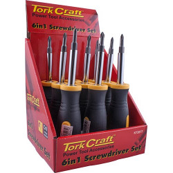 SCREWDRIVER 6 IN 1 CRV BITS PER BOX OF 9