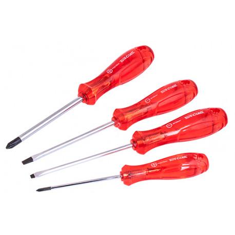 SCREW DRIVER SET PVC 4PC SL4 X100MM.SL5 X100MM. PH0 X75MM. PH2 X100MM