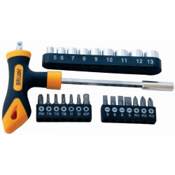 SCREWDRIVER BIT and SOCKET SET 24 PC T BAR