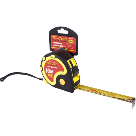 MEASURING TAPE  MULTI LOCK 10M X 25MM RUBBER CASING MATT FINISH