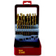 DRILL BIT SET 19PCE TIN. COATED METAL CASE