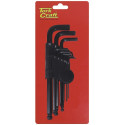 HEX KEY SET 9PC BALL POINT 1.5-10MM CARDED CR-V