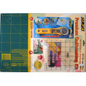 OLFA QUILTING KIT WITH ROTARY CUTTERandRULE and MAT