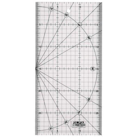 METRIC QUILT RULER 15CM X 30CM - METRIC GRID