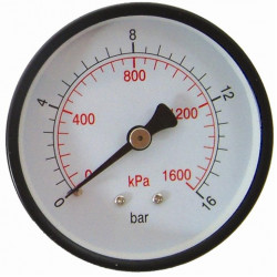 PRESS. GAUGE 63MM REAR FIT 1/4````0-16BAR 0-1600KPA