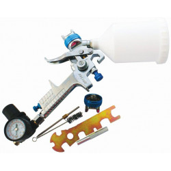 SPRAY GUN HVLP 1.4MM NOZZLE WITH SPARE 1.7MM NOZZLE KIT AND REGULATOR