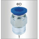 PU HOSE FITTING STRAIGHT STUD 4MM-1/8 M