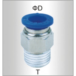 PU HOSE FITTING STRAIGHT STUD 4MM-1/8 M