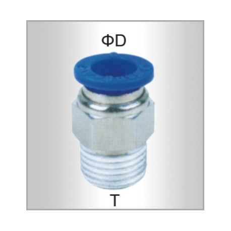 PU HOSE FITTING STRAIGHT STUD 4MM-1/8 M