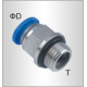 PU FITTING STRAIGHT STUD /O-RING 6MM-1/8 M