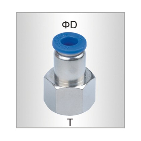 PU HOSE FITTING STRAIGHT STUD 6MM-1/8 F