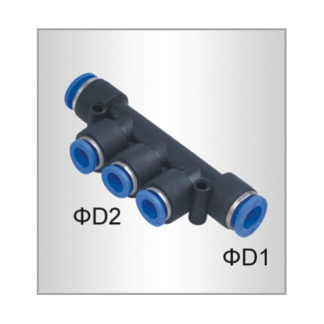 PU HOSE FITTING MANIFOLD 6MM-4MM