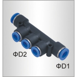 PU HOSE FITTING MANIFOLD 8MM-6MM