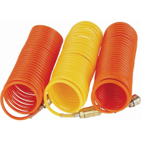 SPIRAL POLYP HOSE 4M X 8MM WITH QUICK COUPLERS BX15PU4-5