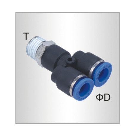 PU HOSE FITTING Y JOINT 6MM-1/8 M