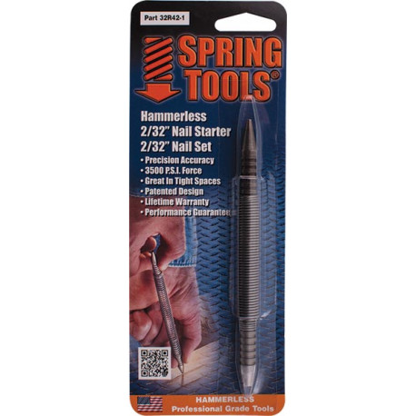 SPRING TOOL HAMMERLESS 2/32```` NAIL STARTER 2/32```` NAIL SETTER SPRING